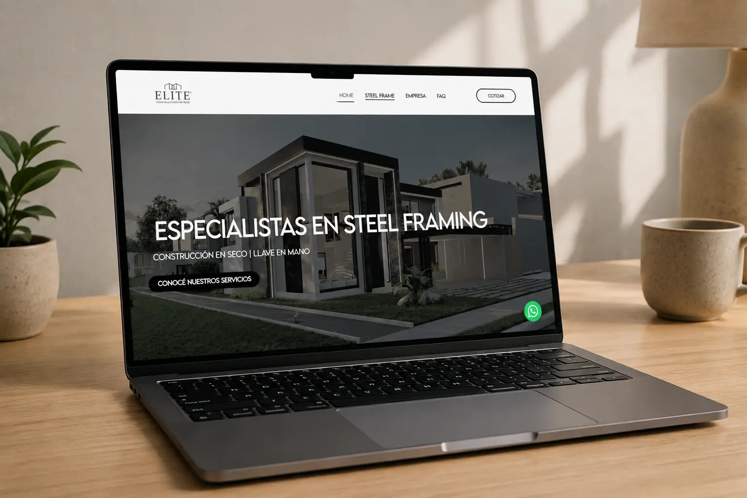 Sitio web de Élite Construcciones en Seco desarrollado por efestudio creativo